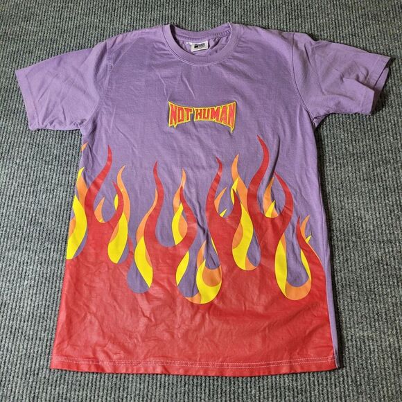 Not Human Other - Not Human Apparel Heavy Tee Shirt Flames Flash Size Large